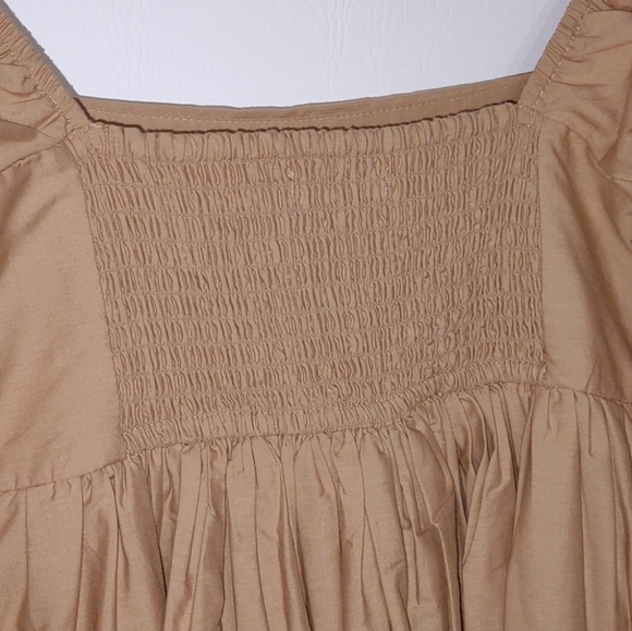 Amber & Fitch Puff Sleeve Babydoll Neutral Princess Dress - Picture 7 of 9